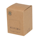 Altavoz inalámbrico de plástico reciclado con micrófono integrado 3W color blanco segunda vista con caja