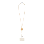 Lanyard para teléfono con detalle de bambú ecológico en el centro vista principal