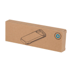 Powerbank ecológico resistente al agua con mosquetón 5.000 mAh color negro segunda vista con caja