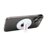 Soporte magnético 2 en 1 para móvil con abrebotellas incorporado color blanco vista impresión tampografía