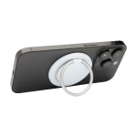 Soporte magnético para teléfono con soporte en forma de anilla color blanco