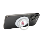 Soporte magnético para teléfono con soporte en forma de anilla color blanco