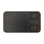 Soporte plegable para móvil para escritorio con base de bambú color negro segunda vista frontal