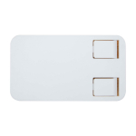 Soporte plegable para móvil para escritorio con base de bambú color blanco segunda vista frontal