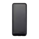 Batería externa de plástico reciclado con 2 cables 10.000 mAh color negro segunda vista frontal