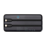 Batería externa de plástico reciclado con 2 cables 10.000 mAh color negro segunda vista trasera