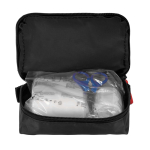 Botiquín de primeros auxilios con 31 piezas básicas de emergencia color negro segunda vista