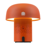 Altavoz de acero y plástico con lámpara LED regulable Kooduu 10W color naranja vista impresa logo 2