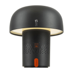 Altavoz de acero y plástico con lámpara LED regulable Kooduu 10W color antracita vista impresa logo 2