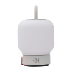 Lámpara portátil tipo farol que aporta iluminación suave Kooduu Loome color blanco vista impresa logo 2