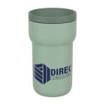 Taza térmica para viajar 100% hermética 275ml Mepal Ellipse color verde vista con logo