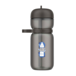 Botella deportiva de plástico con tapa abatible y pajita 600ml Mepal color negro vista impresión tampografía