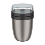 Fiambrera térmica con doble compartimento separado 700ml Mepal Ellipse 2.0 color negro