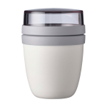 Fiambrera mini de plástico con doble compartimento 420ml Mepal Ellipse Mini color blanco