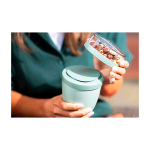 Fiambrera mini de plástico con doble compartimento 420ml Mepal Ellipse Mini color blanco imagen de estilo de vida 2