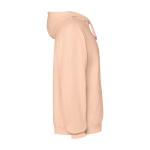 Sudadera unisex con capucha y acabado lavado 250 g/m2 Roly Kenia color coral segunda vista lateral