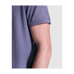 Polo unisex de manga corta con acabado lavado 200 g/m2 Roly Cobain color amarillo vista detalle 2