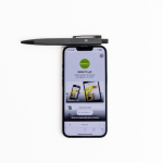 Bolígrafo de aluminio con tecnología NFC y pulsación tinta azul vista 1