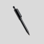 Bolígrafo de ABS reciclado con mecanismo de pulsación tinta azul color negro