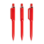 Bolígrafo de ABS reciclado con mecanismo de pulsación tinta azul color rojo