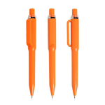 Bolígrafo de ABS reciclado con mecanismo de pulsación tinta azul color naranja