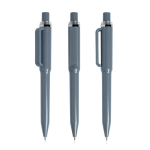 Bolígrafo de ABS reciclado con mecanismo de pulsación tinta azul color gris oscuro