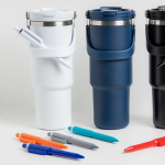 Bolígrafo de ABS reciclado con mecanismo de pulsación tinta azul vista 2