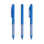 Bolígrafo ecológico con empuñadura de silicona tinta gel negra color azul claro