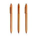 Bolígrafo ecológico con clip integrado y relieve a rayas tinta negra