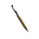 Bolígrafo de acero inoxidable y residuos de té giratorio tinta negra color plateado vista 2