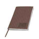 Libreta de PU texturizado y parche personalizable A5 hojas lisas color marrón vista 1
