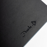 Libreta de PU texturizado y parche personalizable A5 hojas lisas vista en caja