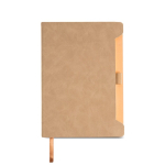 Libreta ecológica con soporte lateral para bolígrafo A5 hojas lisas color beige