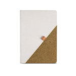 Libreta de algodón reciclado con bolígrafo de té verde A5 hojas lisas color beige vista 4