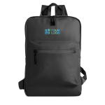 Mochila de piel PU con diseño fino y acabado elegante 15.6” vista de impresión