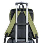 Mochila de piel PU con bolsillos frontales y laterales de malla 15.6”