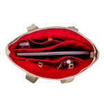 Bolsa de piel sintética con bolsillos ocultos y cinta trolley 15.6” vista 1