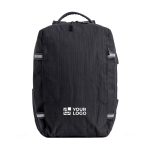 Mochila de bambú jacquard con cremalleras impermeables PC 15.6” vista de impresión