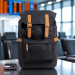 Mochila de RPET resistente al agua con cierres magnéticos 15.6” vista de ambiente