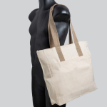 Bolso de algodón canvas con cierre y asas de colores 280 g/m2 color caqui