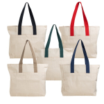 Bolso de algodón canvas con cierre y asas de colores 280 g/m2 vista con varios colores