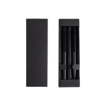 Set de bolígrafo y roller de aluminio con diseño hexagonal tinta negra color negro vista 1