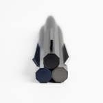 Set de bolígrafo y roller de aluminio con diseño hexagonal tinta negra