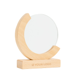 Trofeo de madera y cristal con diseño de globo y caja de regalo vista de impresión