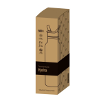 Botella térmica de acero inoxidable con asa fija y pajita plegable 500ml vista en caja