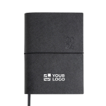 Agenda diaria en español y portugués con cierre elástico tubular A5 vista de impresión