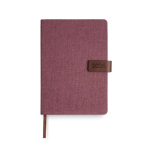 Agenda con vista diaria en español y portugués con cierre magnético A5 color burdeos