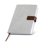 Agenda con vista diaria en español y portugués con cierre magnético A5 color gris claro vista 1