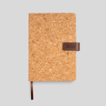 Agenda con vista diaria en español y portugués con tapa de corcho A5 color marrón claro