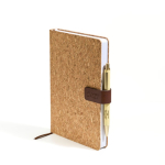 Agenda con vista diaria en español y portugués con tapa de corcho A5 color marrón claro